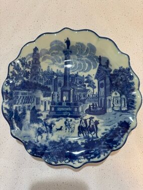 Victoria Ware Ironstone Blue Town Scene Large Plate/Charger 10”